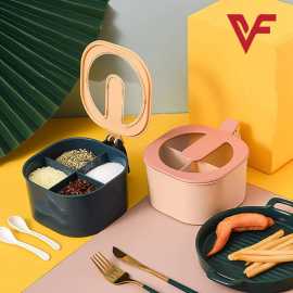 4 In 1 Partition Kitchen Seasoning Spice Box Set with Spoons