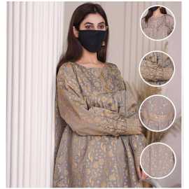 Boat Neckline Paper Cotton Fabric Long Sleeves Stylish Jalabiya Dress