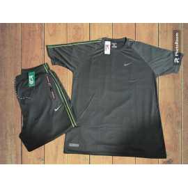 T-Shirt & Short Dry Fit Polyester set for Men Size Large - Grey