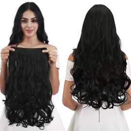 Fashion Natural Black Curly Smooth Soft Human Hair Extension For Girls