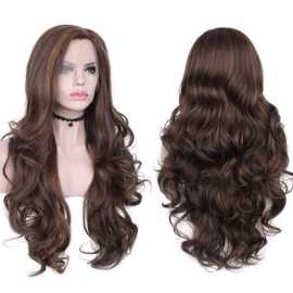 Women Natural Girls Gradient Long Curly Synthetic Hair Care Full Front