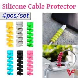 Pack of 4 PCS Spiral Silicone Cable Protectors