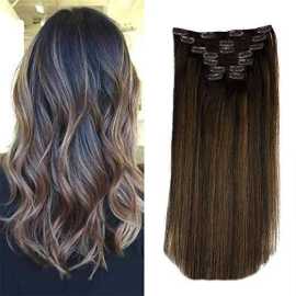 Women Straight Style Hair Extension Brown