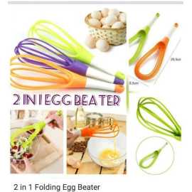2 in 1 Silicone Folding Egg Beater