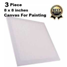 8 X 8 Inches Canvas For Painting - Pack of 3