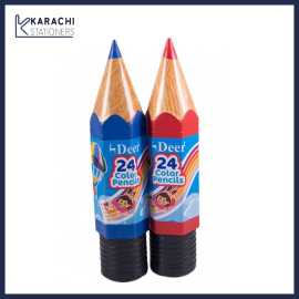 Multicolored Pencil Color Jar Large  - Pack of 24 PCS