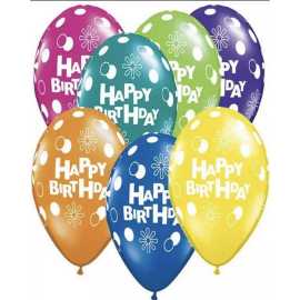 Pack Of 100 - Happy Birthday Printed Balloons Set