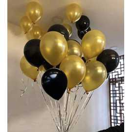 Pack of 50 - Balloons Set (Large) Golden and BlackPack of 50 - Balloons Set (Large) Golden and Black