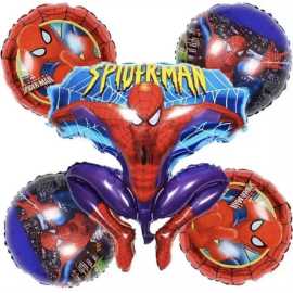 5pcs Spider man Happy birthday foil balloons Set