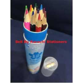 Multicolored Pencil Color Jar Large  - Pack of 12 PCS