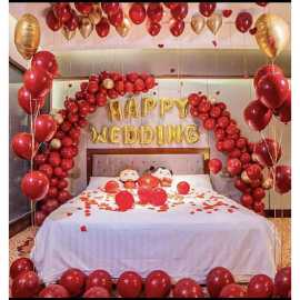 Pack of 100 Shining Red Romantic Wedding Room Balloons Set