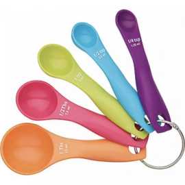 Pack of 5 - Plastic Measuring Spoons for Kitchen