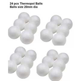 Thermocol Balls size 2cm dia (20mm) - set of 24pcs
