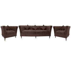 Chikoo Sofa Set (5 Seater) Velvet Modern Design Sofa Set