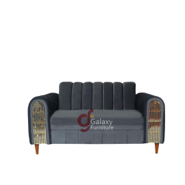 Galaxy Brand New 2 Seater Turkish Design Imported Grey Velvet Modern Design Sofa Set