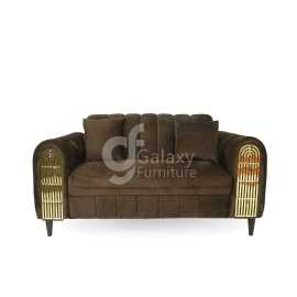 Brand New Five Seater Turkish Design Dark Brown Velvet Modern Design Sofa Set