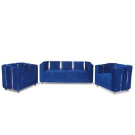 Five Seater Turkish Design Blue Velvet Modern Design Sofa Set