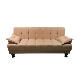 Sofa Cum Bed Imported Jute Fabric Camel Color Armless Compact Living Spaces