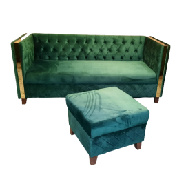 3 Seater Turkish Design Sofa Set with deep knotted work Ottoman