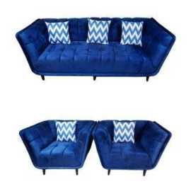Blue Square Style Sofa 5 Seater Diamond Supreme