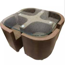 Galaxy Modern Compact Dining Table with 4 Chairs wood structure