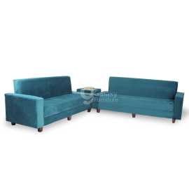 Galaxy D-Dot Mate Green velvet 02 Sofa cum Bed with Matching Table Diamond Supreme Foam