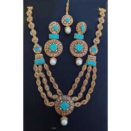 Beautiful Design Egyption Multi Color long mala with Earing Tikka setBeautiful Design Egyption Multi Color long mala with Earing Tikka set