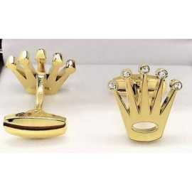 Beautiful Design Golden Crown Men's Cufflinks Metal Body - 1 Pair