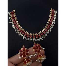 Beautiful Choker Necklace with Earrings Set