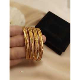 Beautiful Design Golden 4 Pcs Bangles For WomenBeautiful Design Golden 4 Pcs Bangles For Women