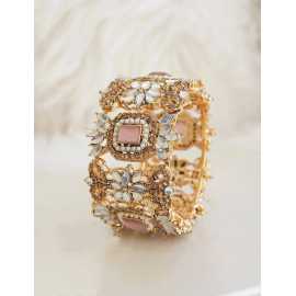 Beautiful design Golden White Bangle for Wedding & Party - 1 Piece