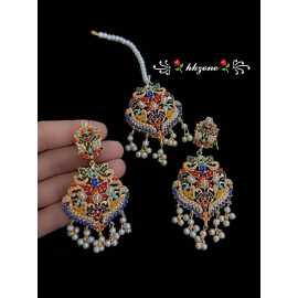 Beautiful Design Noratan Jewelry Jumka & Tikka Set