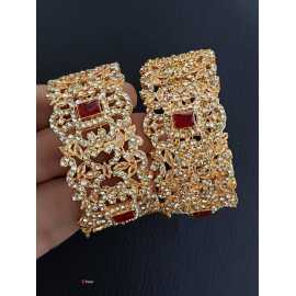 Beautiful Golden Party & Wedding Wear Bangles Pair For Women