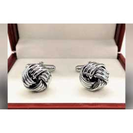 Beautiful Design Silver Knot Cufflinks For Men's - 1 Pair