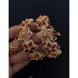 1 Pair Beautifully design Women Golden White Bangles