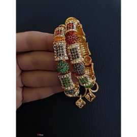 1 Pair Beautifully design Openable Bangles  For Women - Multi Color