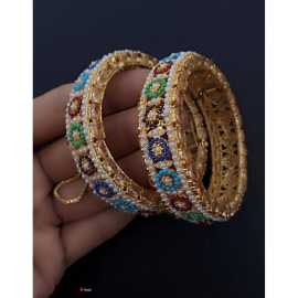 1 Pair Beautifully Design Women Multi Bangles Openable