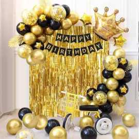 Yellow & Black Charming Birthday Party Decoration Balloons Set