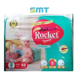 Rocket Diapers Mega Pack SIze-3 Medium 4-9KG - Pack of 88 Pcs