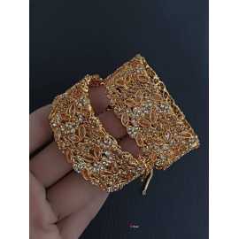 Beautiful Golden Silver Party & Wedding Wear Bangles Pair For Women