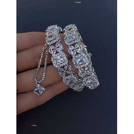 1 Pair Beautiful Design Silver Openable Kangan Bangles for Wedding & Party - 04