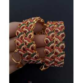 Beautifully design Women Openable Bangles Pair - Maroon