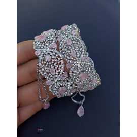 1 Pair Beautiful Design Silver Openable Kangan Bangles for Wedding & Party - 05