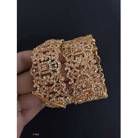 Beautiful Golden White Party & Wedding Wear Bangles Pair For Women