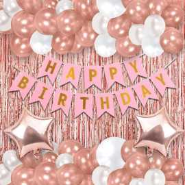 Pink Birthday Decoration Balloons Set
