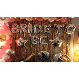 Lovely Bride To Be Silver & Pink Theme Balloons Set