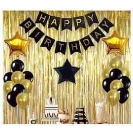 Graceful Yellow Theme Of Happy Birthday Card/Banner & Balloons Set