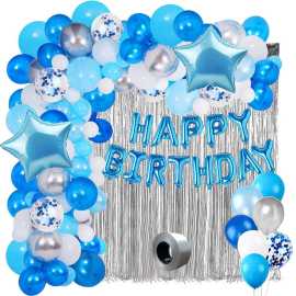 Lovely Blue &White Happy Birthday Theme Set