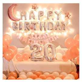 Fairy Light Moon Star With Foil Balloons Decoration Set