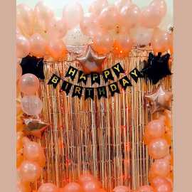 Glorious Rose Gold Happy Birthday Theme Balloons Set